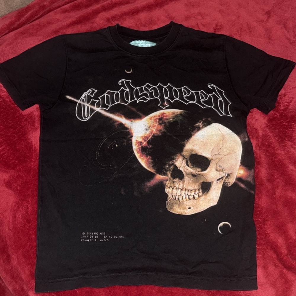 Black Graphic T-Shirt with Skull Design